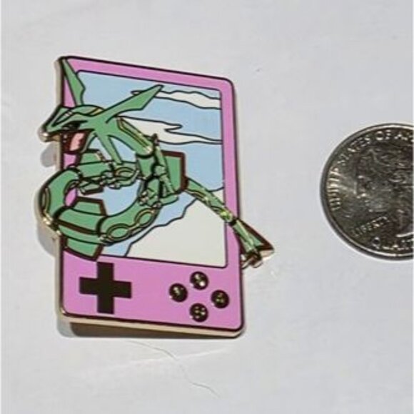 Rayquaza Game Boy Enamel Pin – Pastel Hoenn Vibe for Pokémon Collectors - Picture 5 of 6